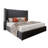 Leesburg Queen Hydraulic Lift Storage Bed, Upholstered Wingback Bed with Channel Tufted Headboard, Gray-1199468024-1199468027
