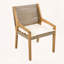 Ensemble de 2 chaises d'extérieur avec coussin en bois d'acacia, osier et crème