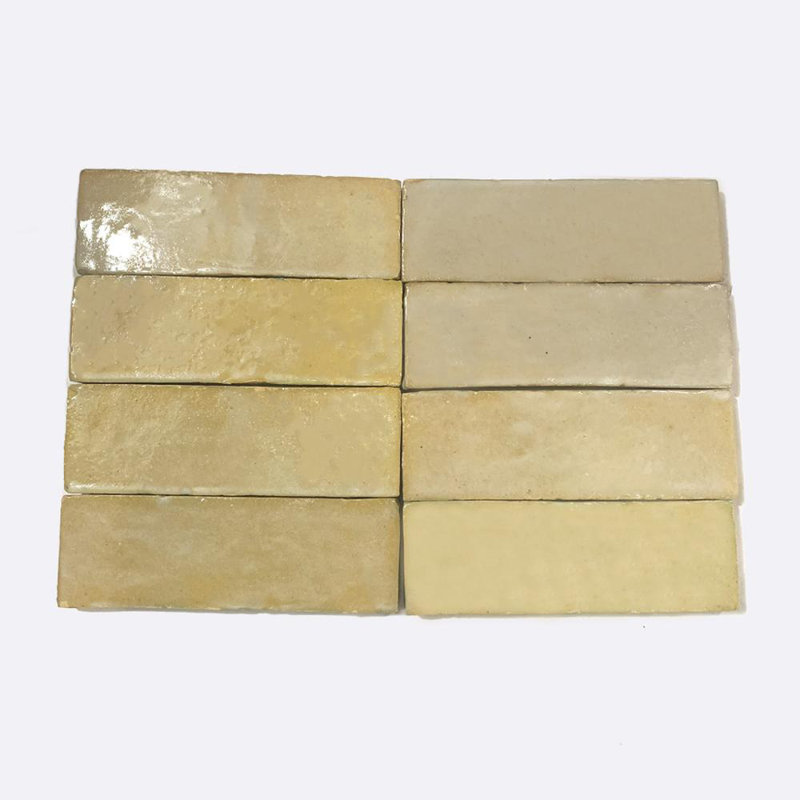 Moroccan Handmade 2''x6'' Solid Color Zellige Tile Sand-glazed
