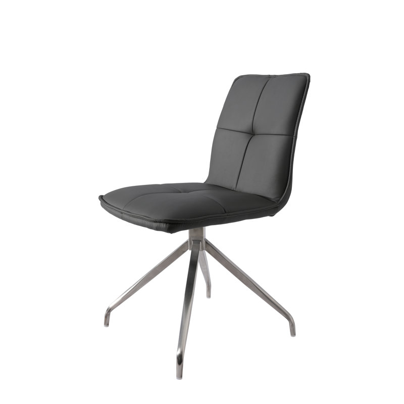 Kohan Tufted Upholstered Swivel Side Chair, Gray