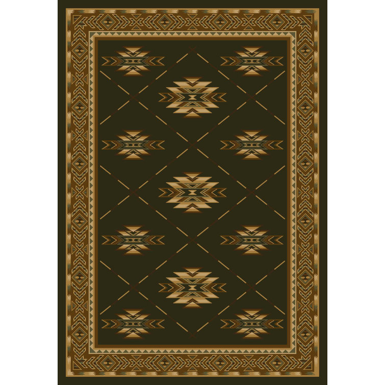 Alminas Shiba Olive Southestern Area Rug
