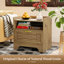 Table de chevet avec rangement, ensemble de 2, table de chevet en rotin Boho avec tiroir-875756899-881158074
