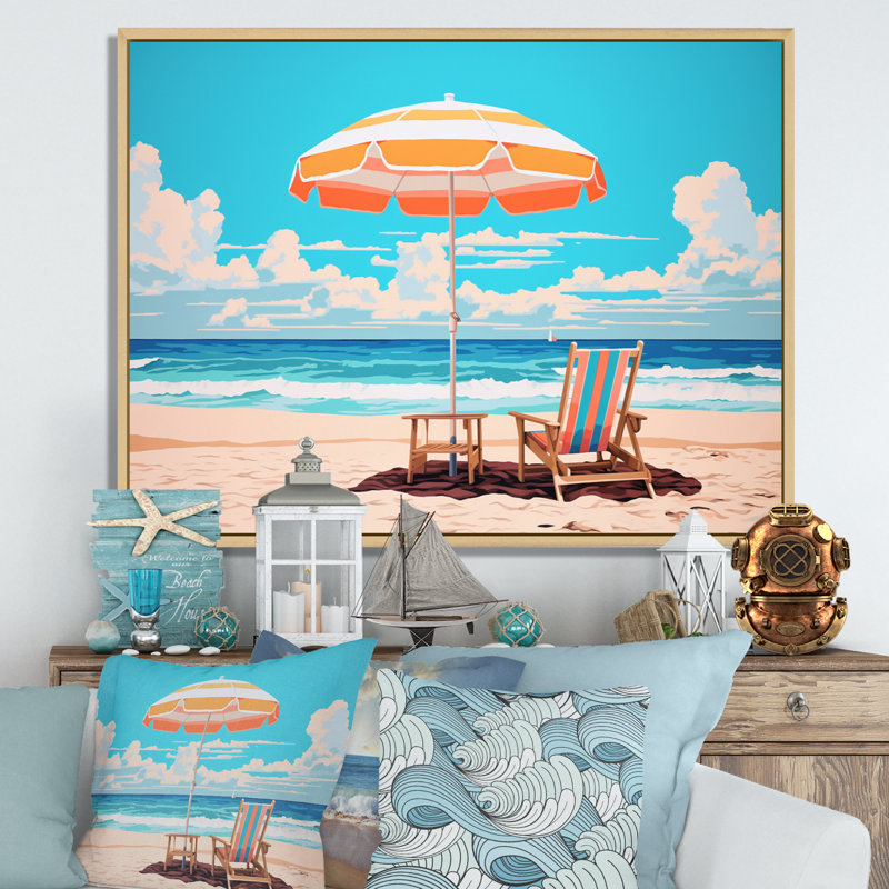 «Beach Chairs Dream I» sur toile, H 30 po x l 40 po x P 1,5 po, Cadre naturel flottant