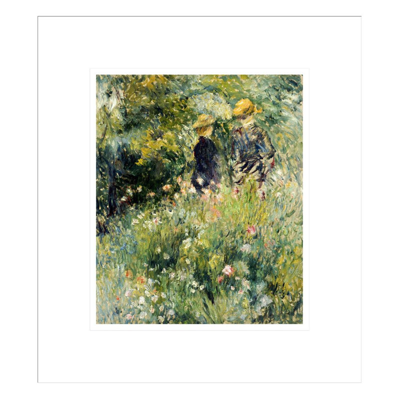«Conversation Dans Une Roseraie» par Pierre-Auguste Renoir, impression giclée sur cadre, H 15,41 po x l 13,75 po