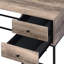 Desirre Rustic Finish Writing Desk With USB Port, Combining Modern Functionality And Aesthetic Appeal For Home Office Use