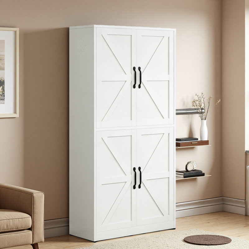 Armoire de rangement en acier avec tablettes réglables, armoire de campagne robuste pour cuisine
