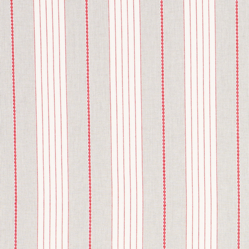 Tissu rayé Audrey, Gris et rouge