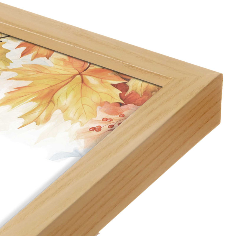 Welcome Fall by Nicole DeCamp Art Print, 18 W x 24 H, Tan, Framed Print
