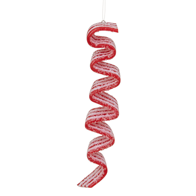 Ornements de Noël en forme de ruban rouge et blanc 6ct 5,75 "