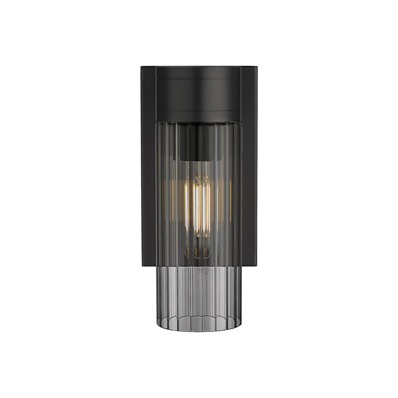 Applique murale 11 po Empire, Plaqué couleur fumée, H 9,5 po x l 5,5 po x P 3,13 po, Noir mat