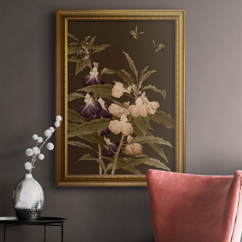 Toile asiatique de qualité supérieure Asian Brocade IV - prête à être accrochée, H 36 po x l 24 po x P 2,5 po