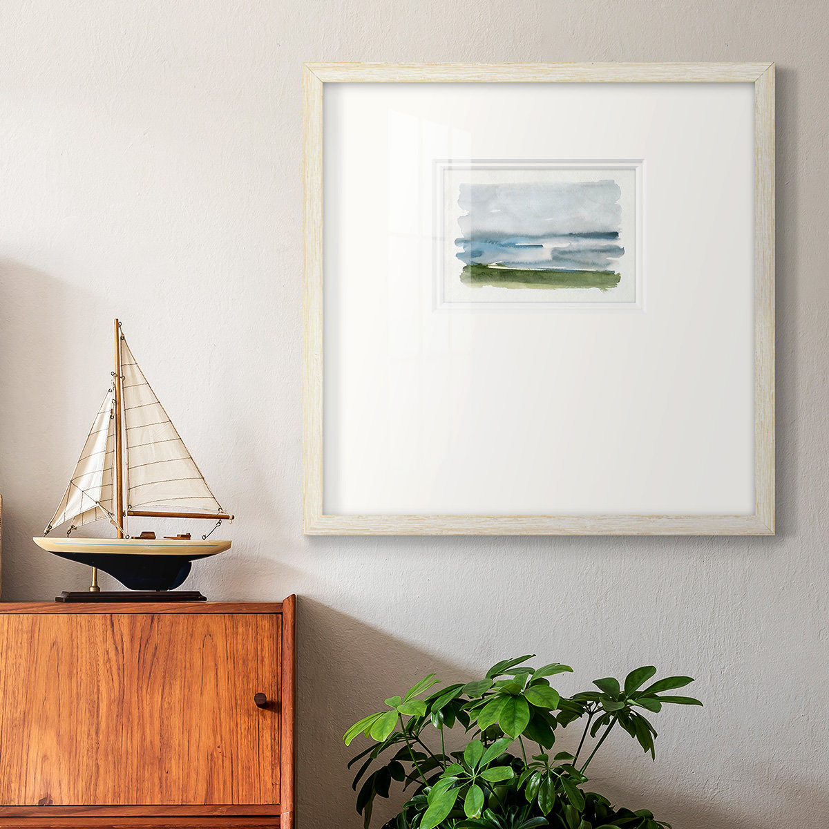 Coastline Splash II Painting, 21" H x 21" W x 1.25" D, Gray