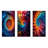 Colorful Space Fractal Vortex I - Abstract Spirals Metal Wall Art Set Of 3-1655108237