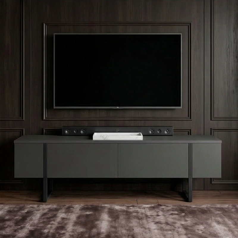 Buffet et meuble télé Elara, Anthracite / noir mat