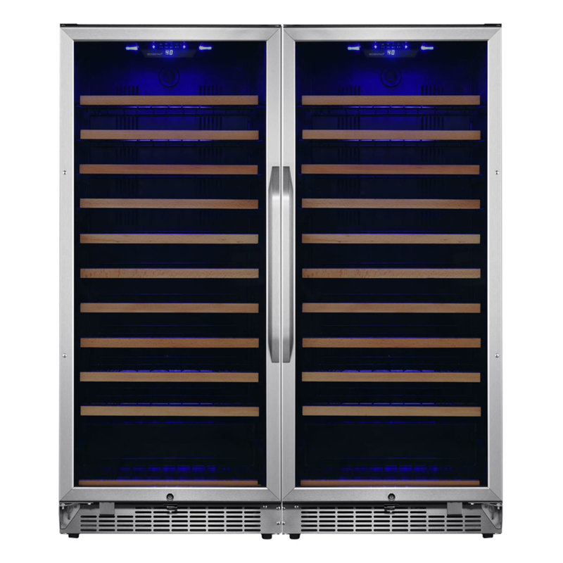 EdgeStar Dual Zone 46.88'' Freestanding 222 Bottle Wine Refrigerator with Reversible Door