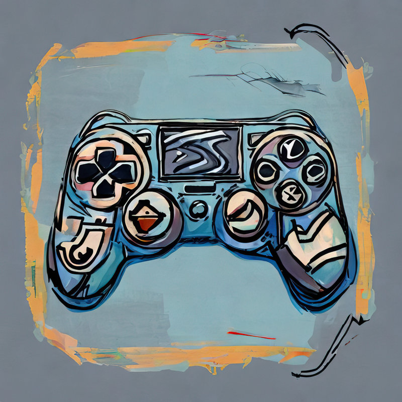 " Video Game Controller 163 " by Stephen Chambers Painting Print, 26" H x 26" W x 1.5" D