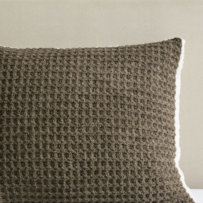 Édredon double / grand en tricot de chenille gaufré, Édredon double + 2 taies décoratives standards