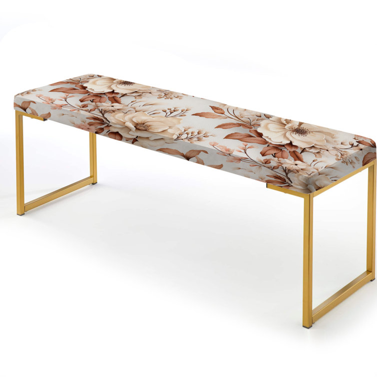 Upholstered Gold Bench