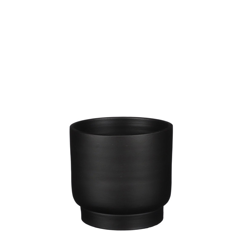 Pot à fleurs en terre cuite Lyria, Noir, H 5,51 po x l 5,91 po x P 5,91 po