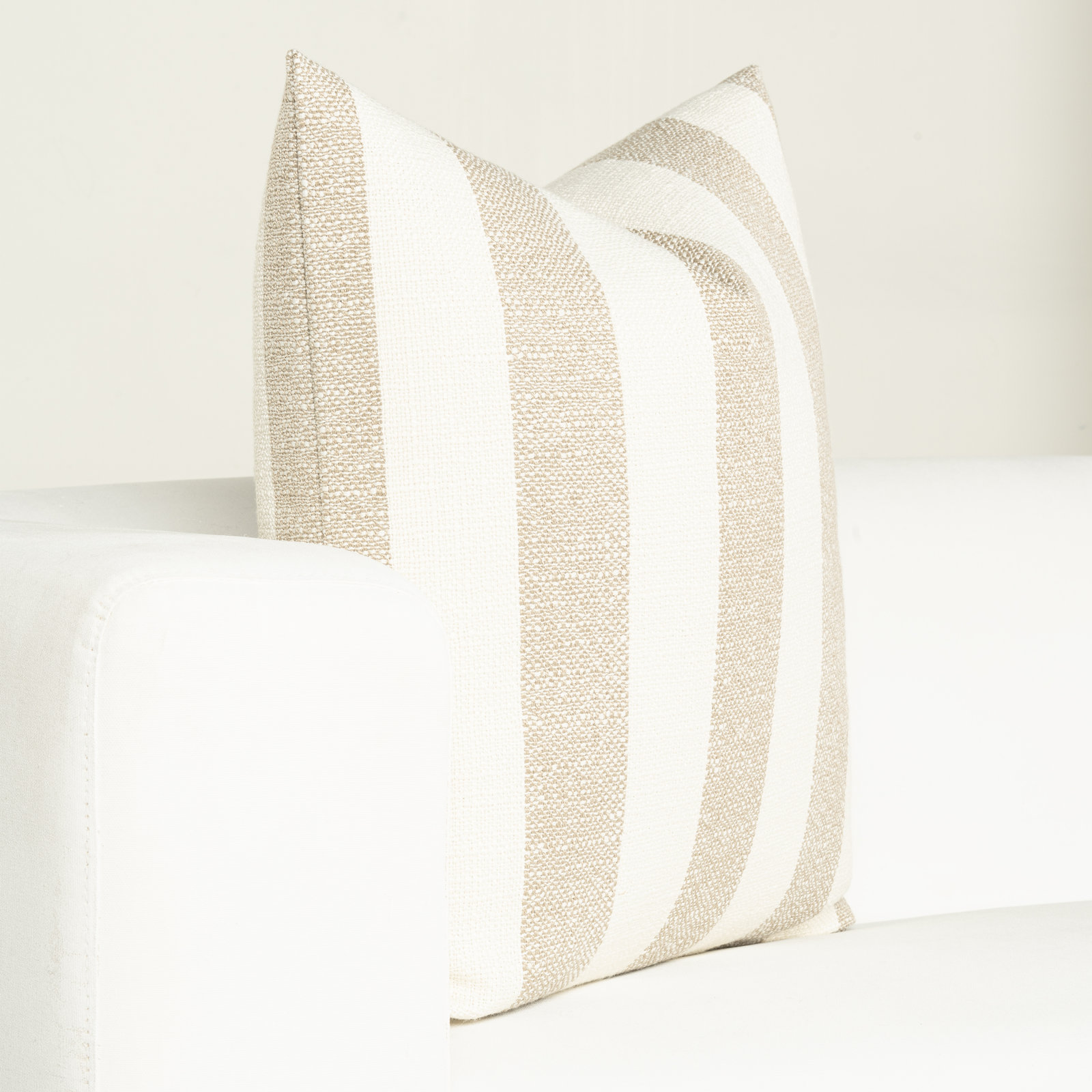 Birch Lane Harding Throw Pillow Throw, Polyester, Brown Striped, Square 22"
