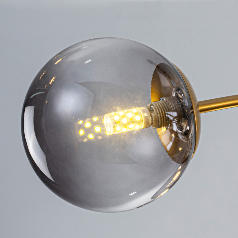 Plafonnier encastré globe en verre Smoke, 12