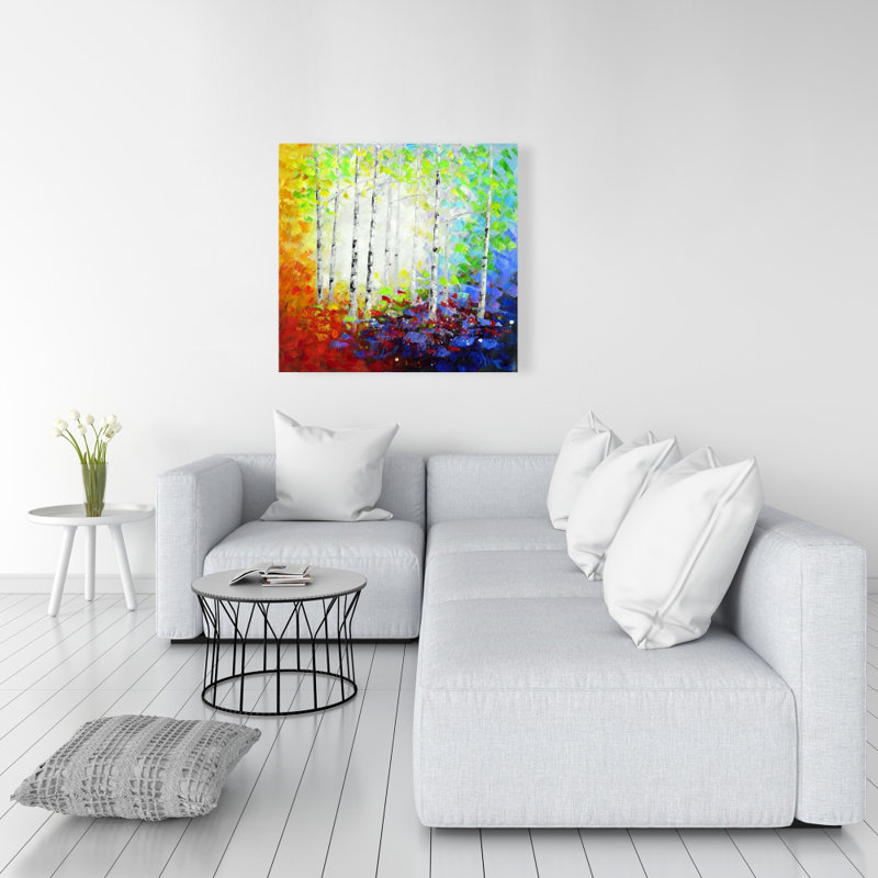 Colourful Forest - Seasons Trees Canvas for Home Decor