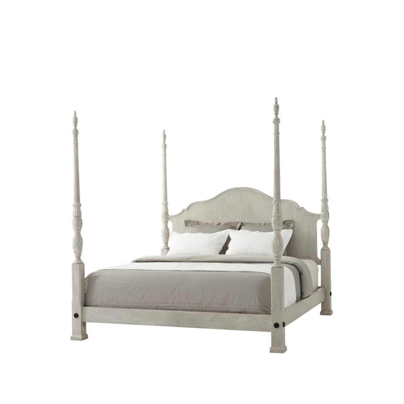 Essential Four Poster Bed, King, Limestone