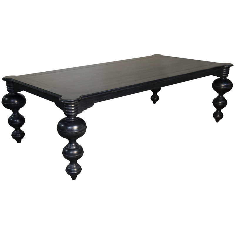 Claudio 54" Black Solid Wood Mid-Century Modern Dining Table