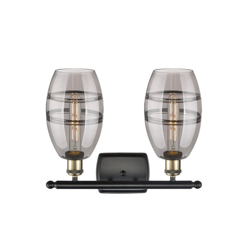 Bettylou 2 - Light Dimmable Vanity Light, Light Smoke, Black Antique Brass