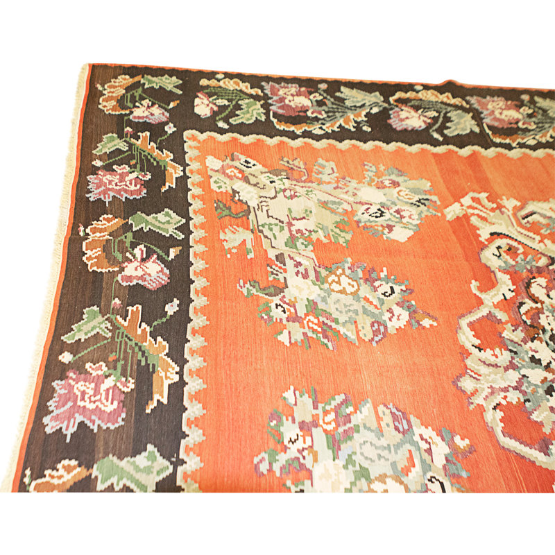 Hand Knotted Wool Area Rug in Multi
