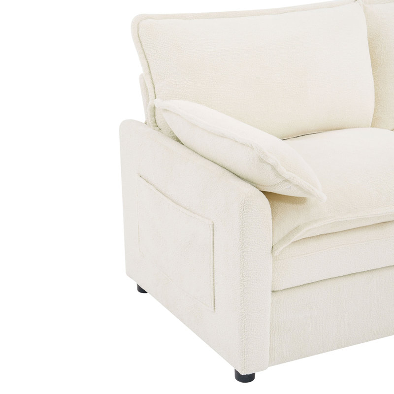 Canapé rembourré moelleux 88,2 po Modern, Beige