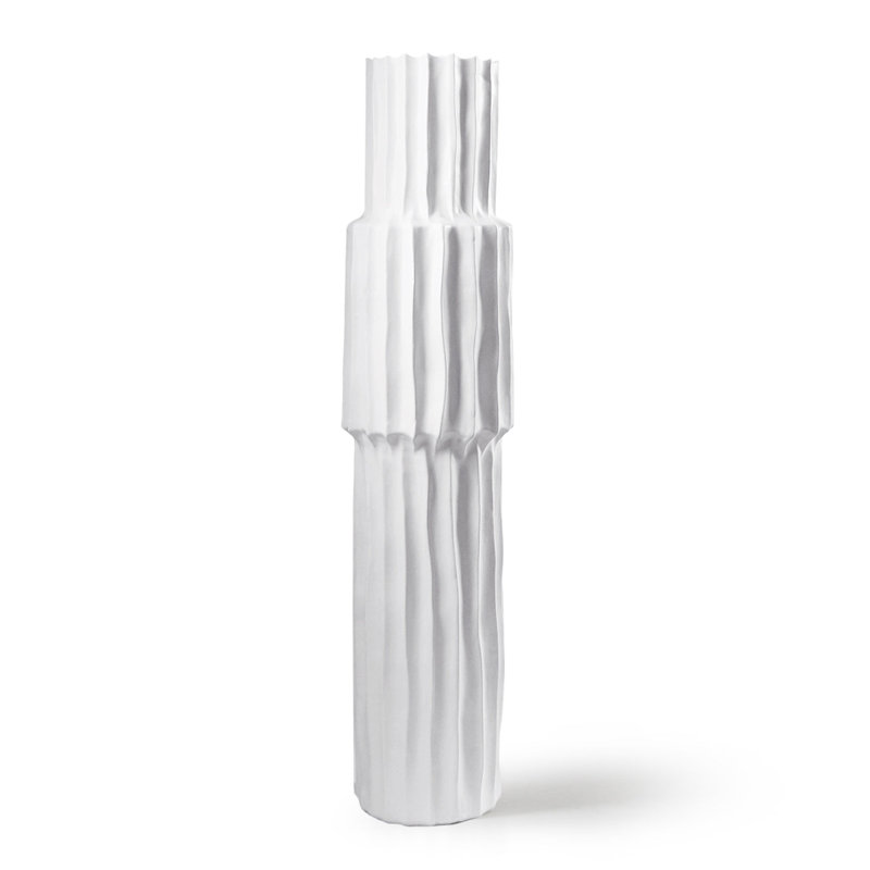 Metropolitan Vase, White, 36.25" H x 8" W x 8" D 