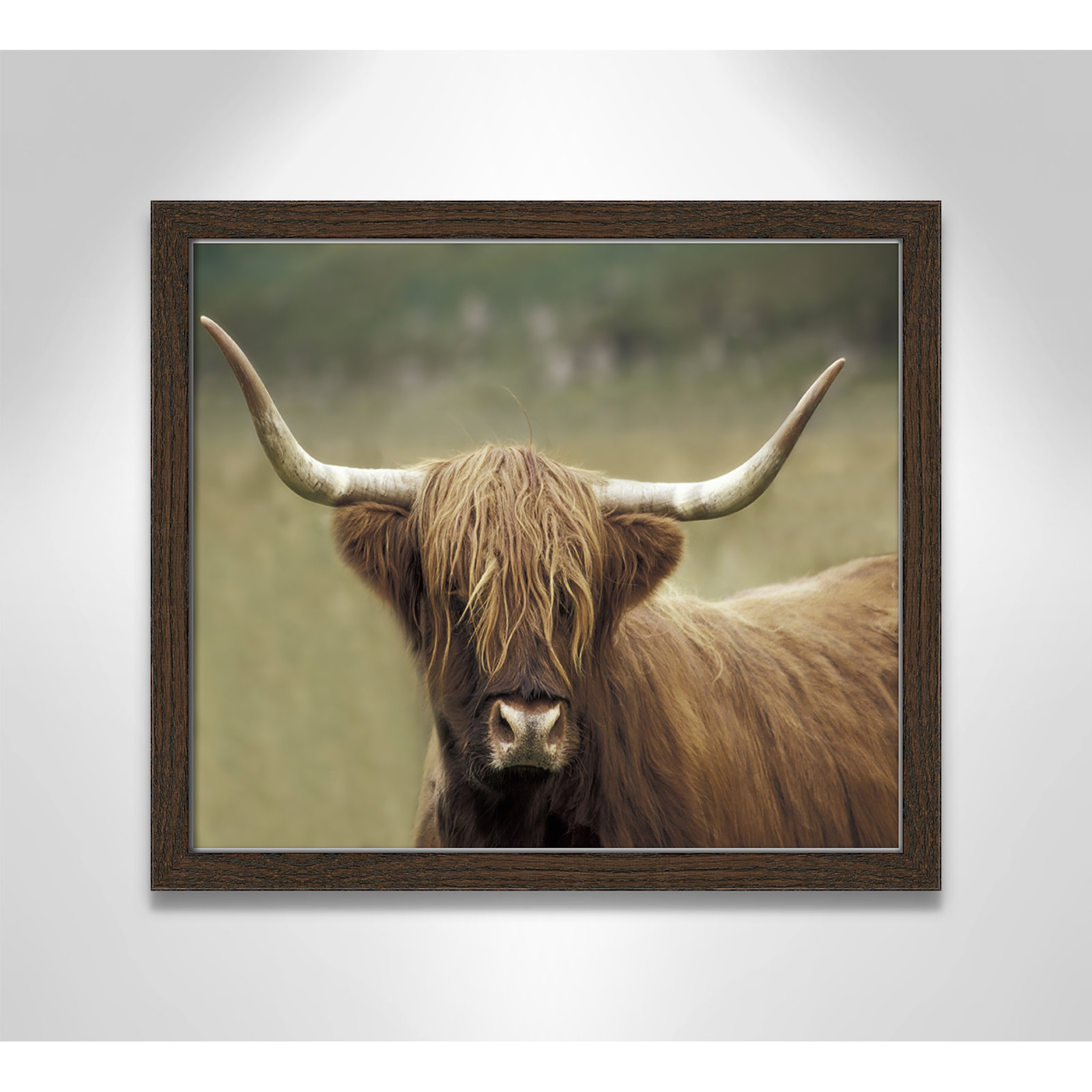 Frederic "Highland Afternoon" Print, 13" H x 15" W x 0.75" D, Walnut Wood Grain Framed