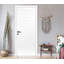 Dalle de porte persienne blanche en bois massif lisse-106633335