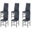Ensemble de 6 chaises de salle à manger rembourrées en cuir noir avec dossier haut et pieds en métal noir pour la salle à manger, la cuisine et le salon