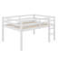 Lit mezzanine compacte pleine grandeur en bois d'hévéa avec marches-1364982049