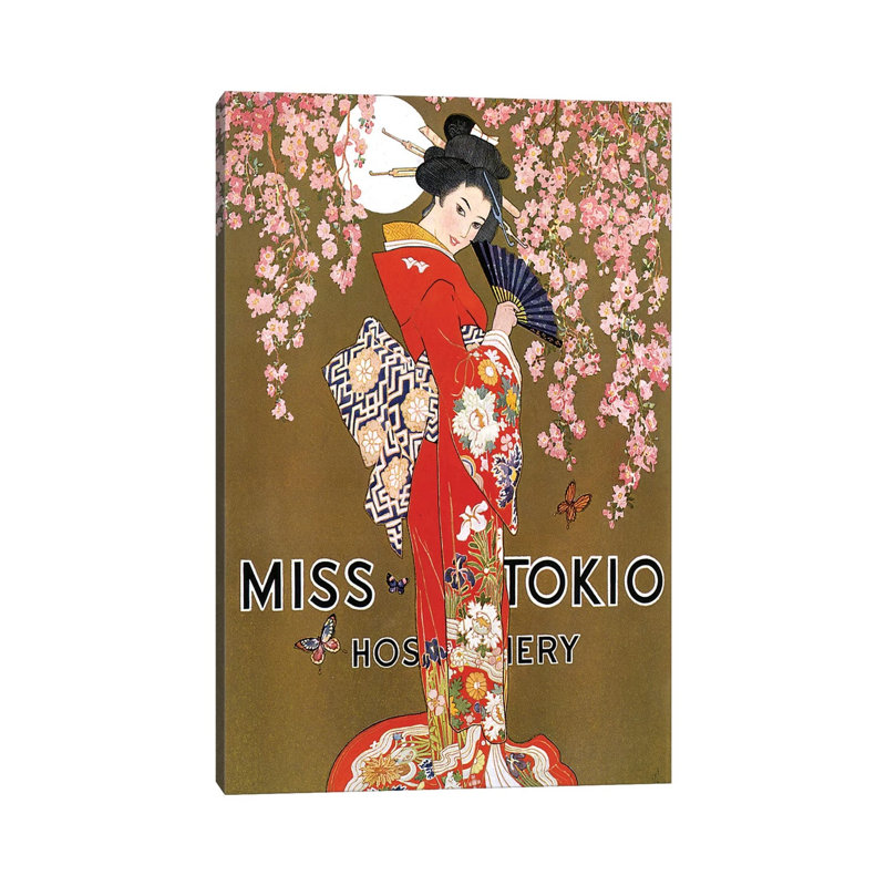 1927 Miss Tokio Hosiery Magazine - Print on Canvas, 20.32 cm H x 30.48 cm W, Wrapped Canvas