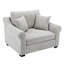 Fauteuil surdimensionné en chenille gris et luxueux-1670914761