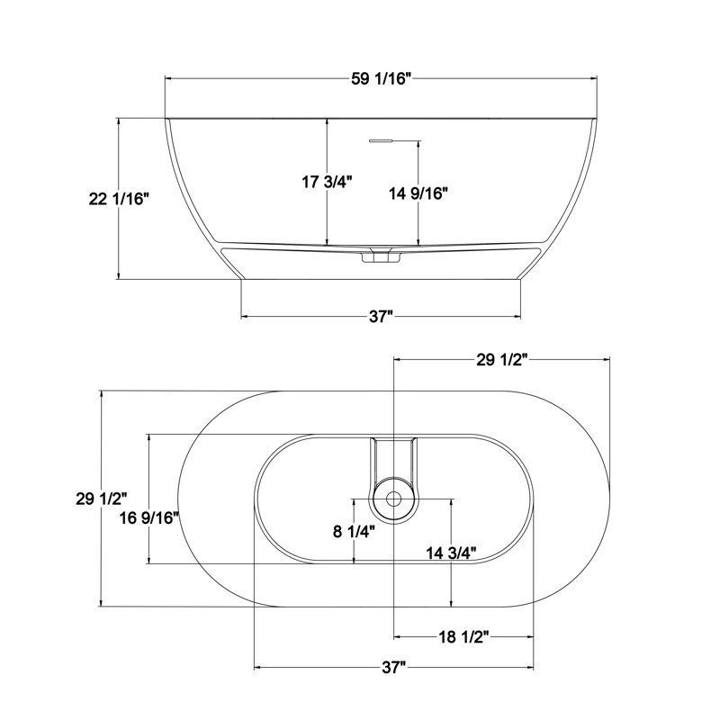 Baignoires et bains à remous modernes de 150 cm (59 pouces), baignoire ovale en résine de pierre pour spa à domicile