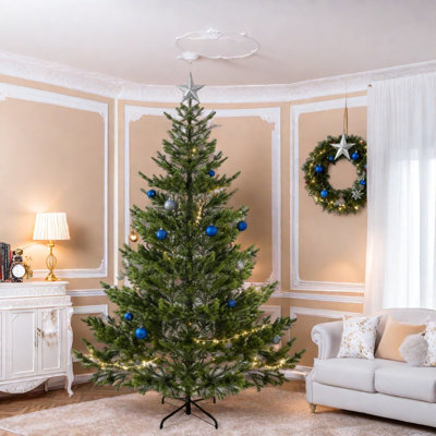 Arbres de Noël artificiels réalistes de 7,5 pi, cadre en acier, décoration de Noël
