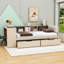 Lit en bois à deux tiroirs Northup avec station de charge et tablettes-879577632-879577633