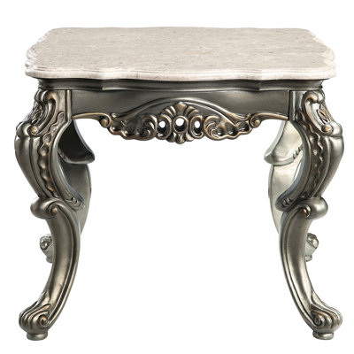 Table d'appoint à plateau en marbre naturel avec bronze antique, marbre épais de 20 mm, bois synthétique stable, l 28 po x P 24 po, finition bronze 55 lb - 54,3 lb, fabrication de qualité