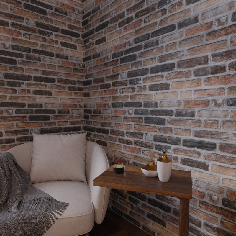 3D Brick Effect Wall Panels - Lightweight Styrofoam - Set of 9 Large Panels (20"x40") Covers 48 sq ft - Apply with Wall Adhesive - DIY Home Wall Cladding