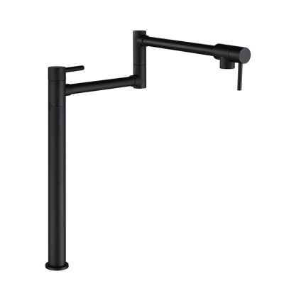 Matte Black Brass Pot Filler Faucet - 360 Rotatable And Foldable Design, Double Handles For Consistent Water Provision, Corrosion Surface Processing Rotation Steady Flow, Treated To Corrosion