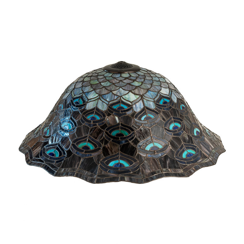 Abat-jour en plumes de paon de 28 po de largeur Tiffany