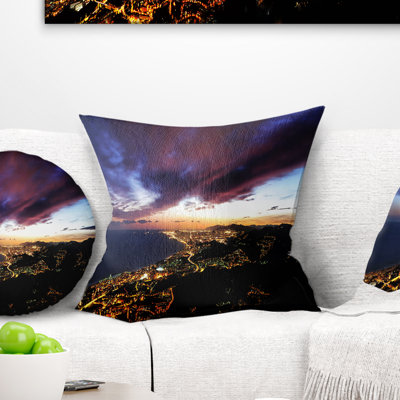 Barcelona Skyline Panorama - Coussin imprimé paysage urbain