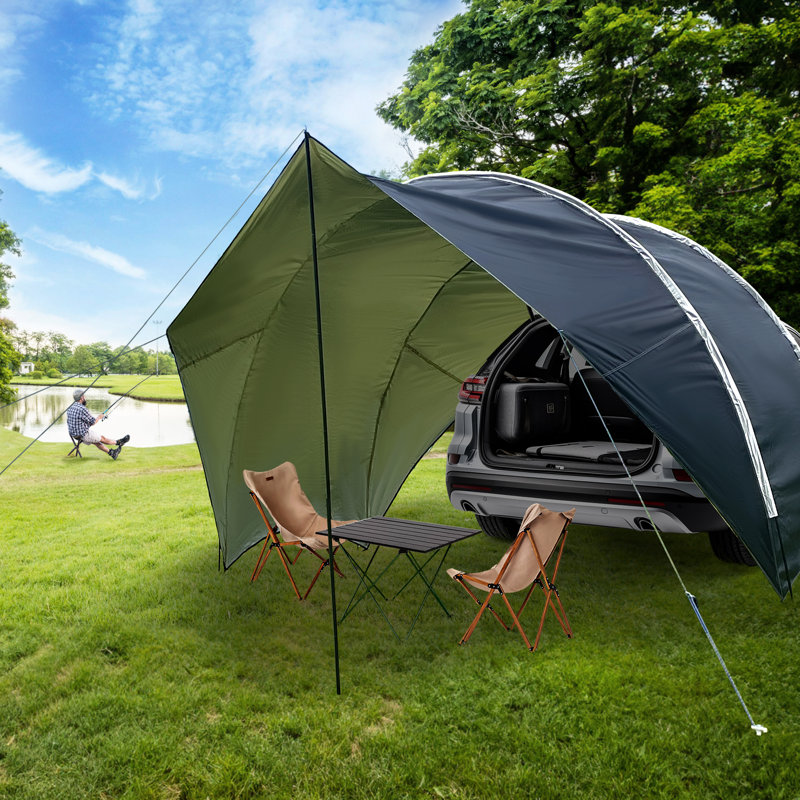 Pare-soleil de camping-car avec auvent pour voiture, Noir