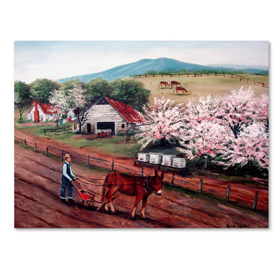 'Planting Corn' Print on Wrapped Canvas