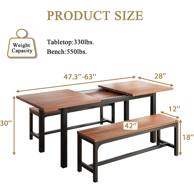 Ensemble de coin-repas Winnah pour 6 personnes, Café, Café / noir