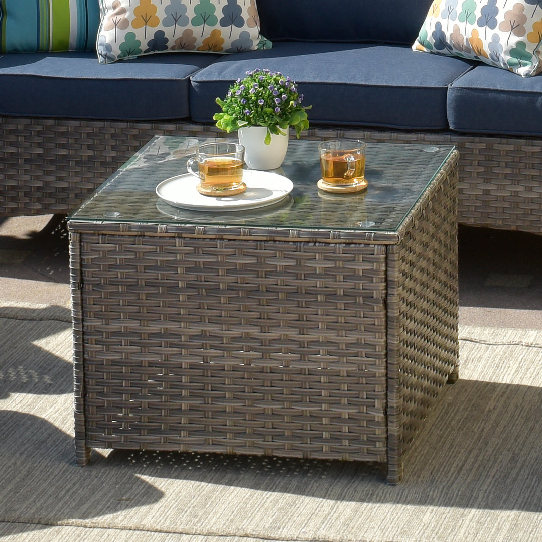Kaniha Rattan Coffee Table Red Barrel Studio® Table Base 